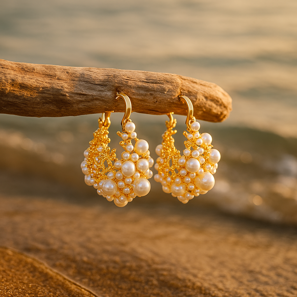 Dione | Golden Dawn Foam Earrings