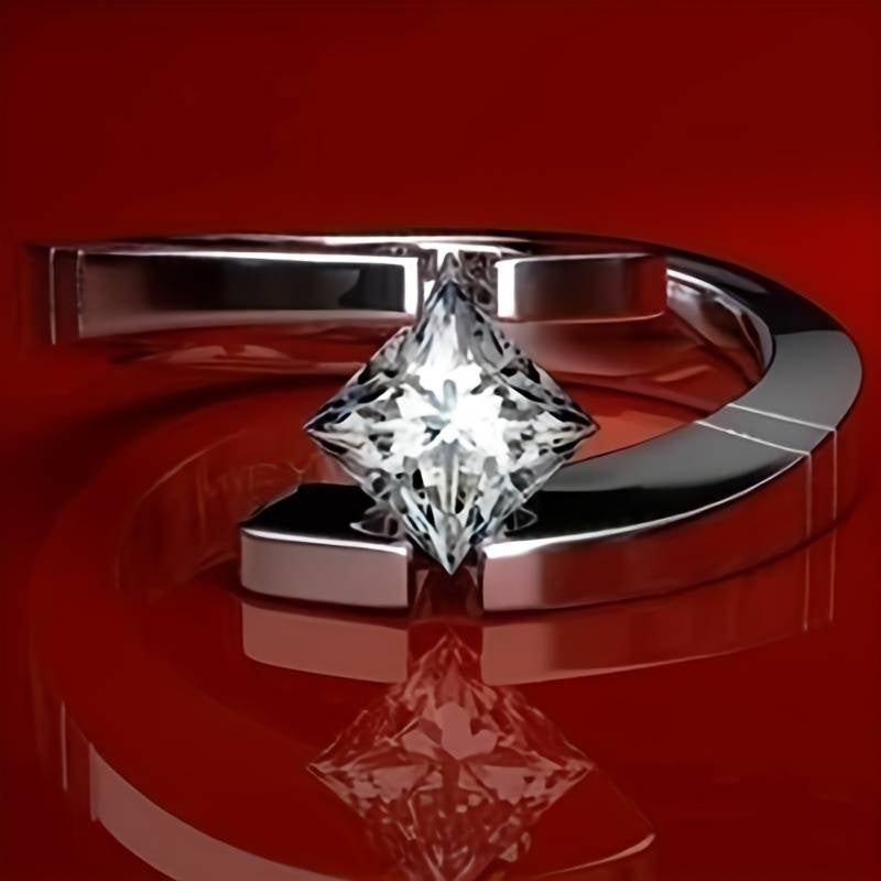 Vintage Zirconia Open Silver Ring