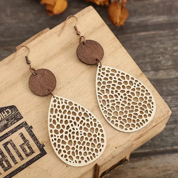 Vintage leather dangle earrings