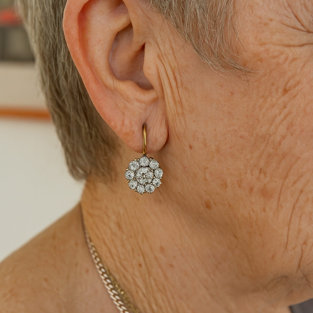 Vintage Edelstein Earrings in Gold