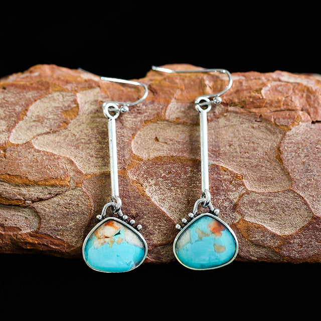 Vintage Earrings with Turquoise Stones