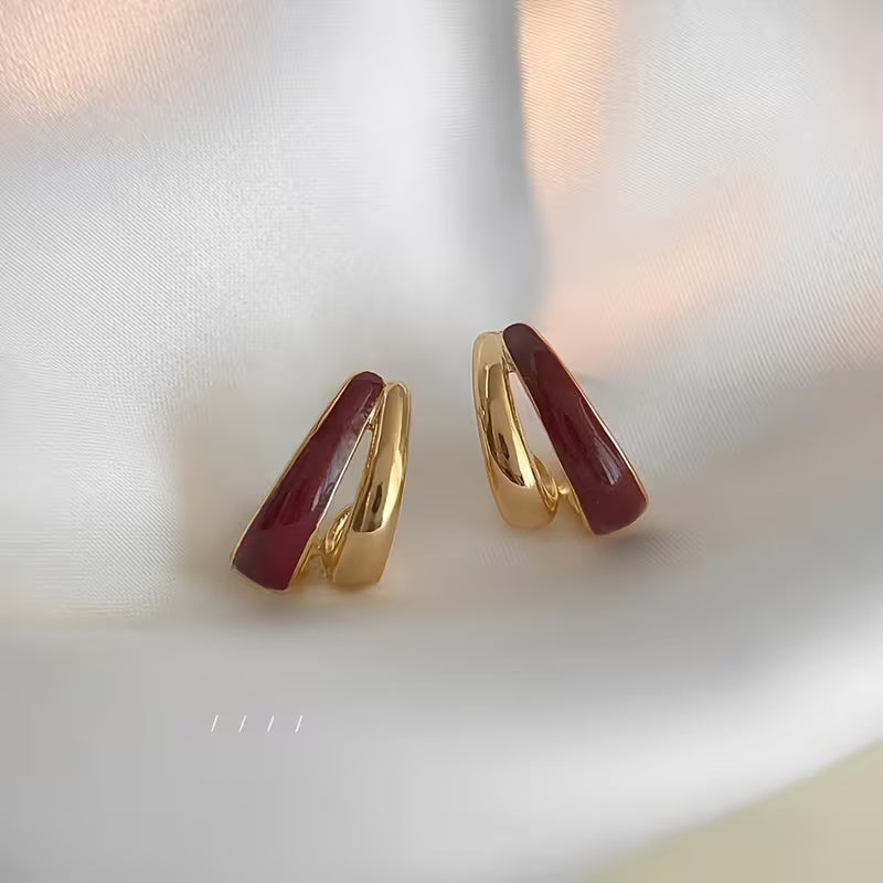 Classic Red Glaze Earrings