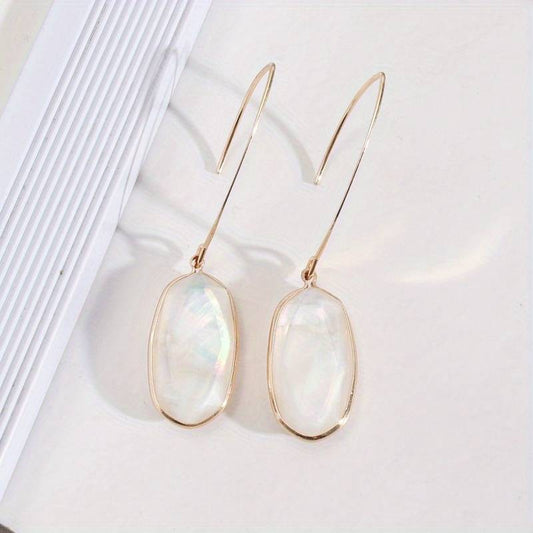 Vintage White Stone Dangling Earrings