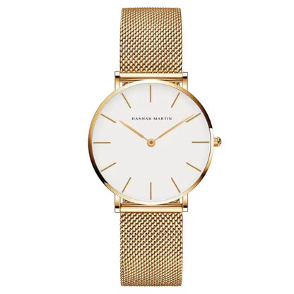 Elegant Rose Gold Wristwatch Featuring Quartz Movement