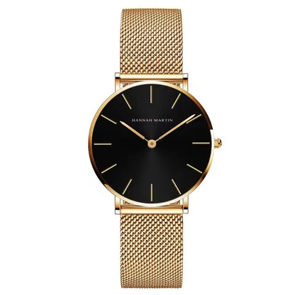 Elegant Rose Gold Wristwatch Featuring Quartz Movement