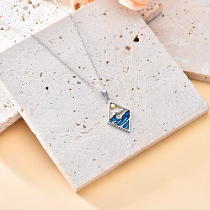 Celestial Tides Horizon Pendant Necklace