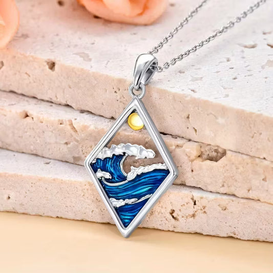 Celestial Tides Horizon Pendant Necklace