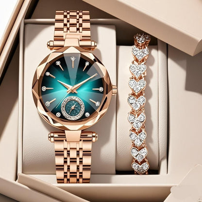 Timeless Elegant Womens Quartz Watch Diamond Sapphire Dial