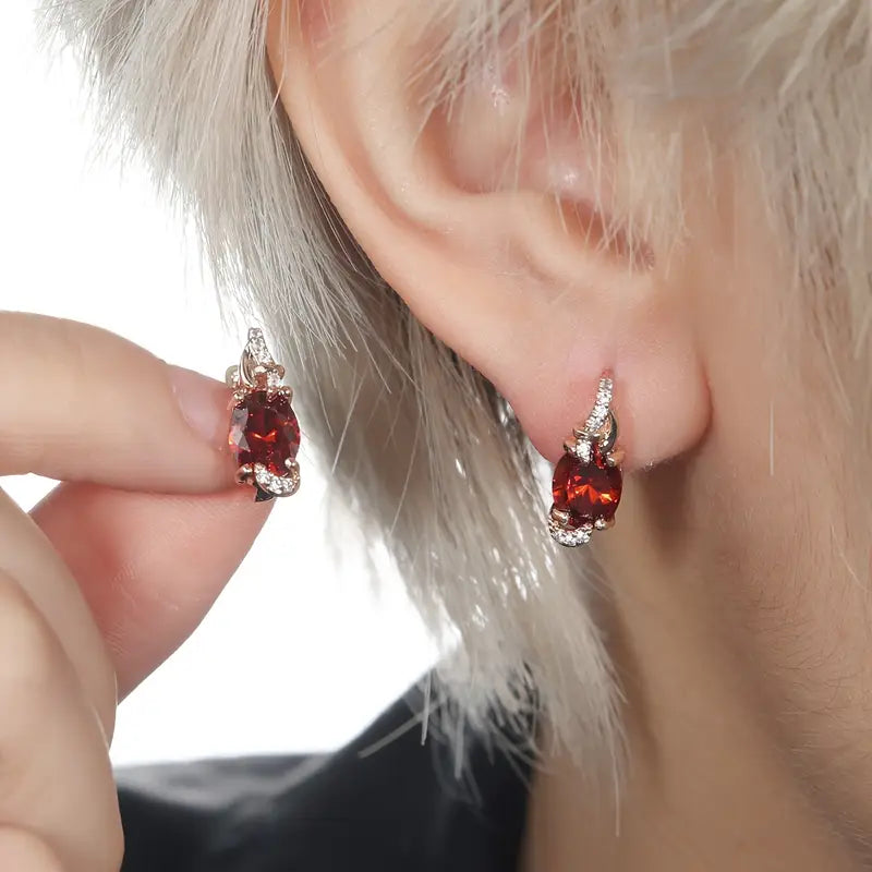 Crimson Twilight Drop Earrings