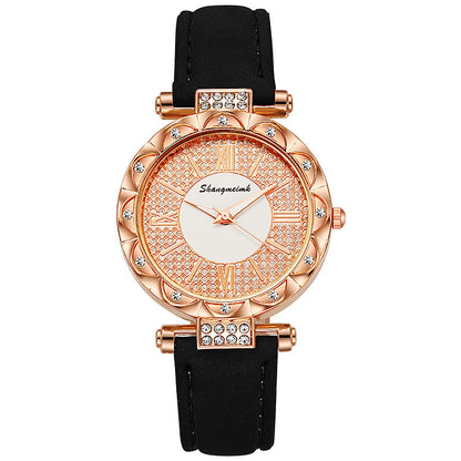 Elegant Diamond Encrusted Starry Belt Womens Quartz Watch