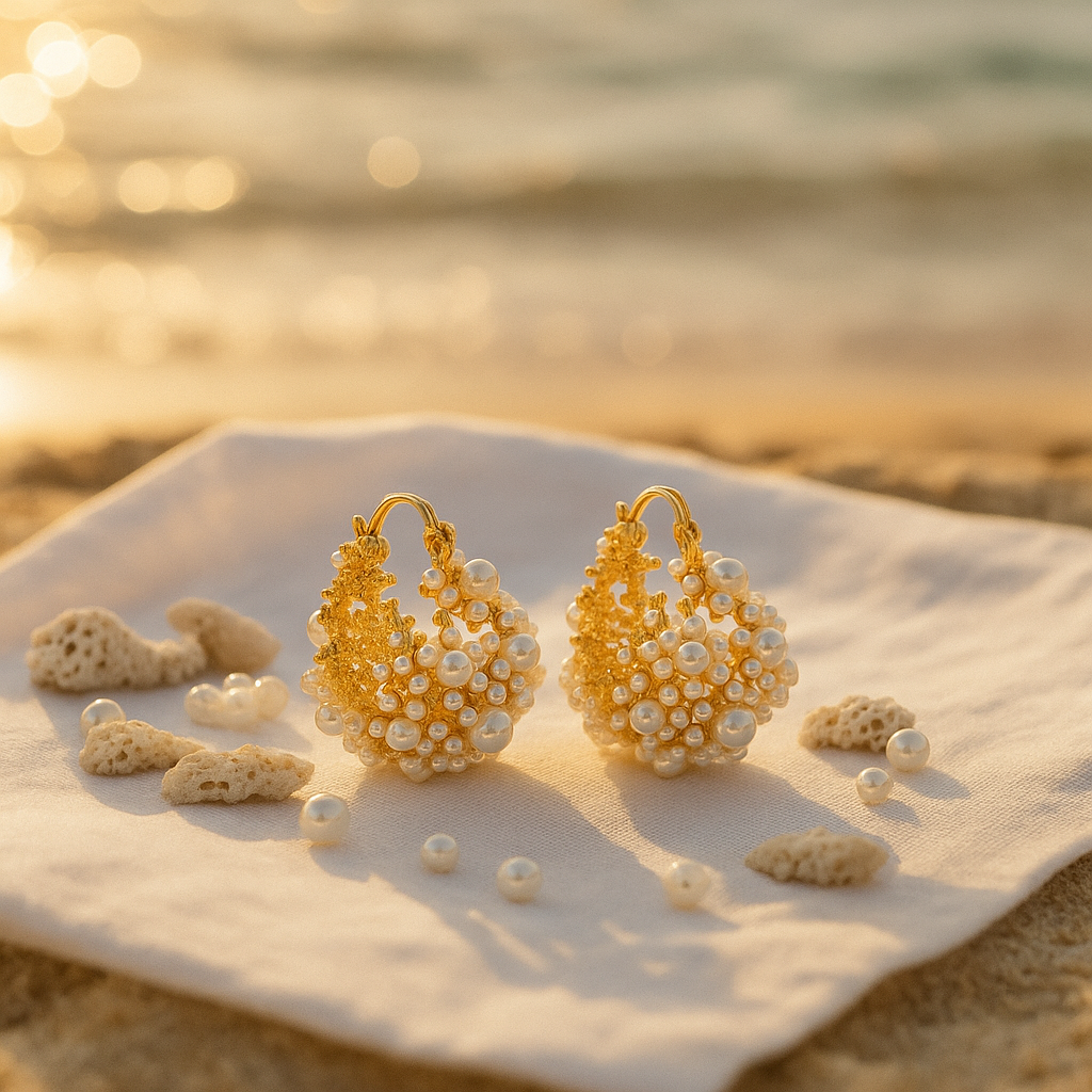 Dione | Golden Dawn Foam Earrings
