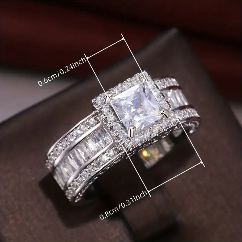 Luxury Zirconia Square Ring