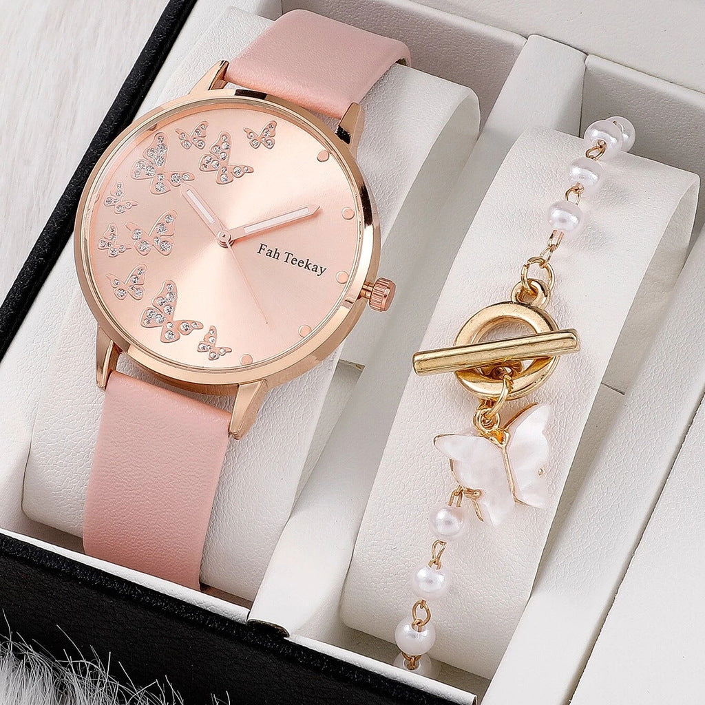 Elegant Belt Watch For Women Diamond Dial Quartz Timepiece