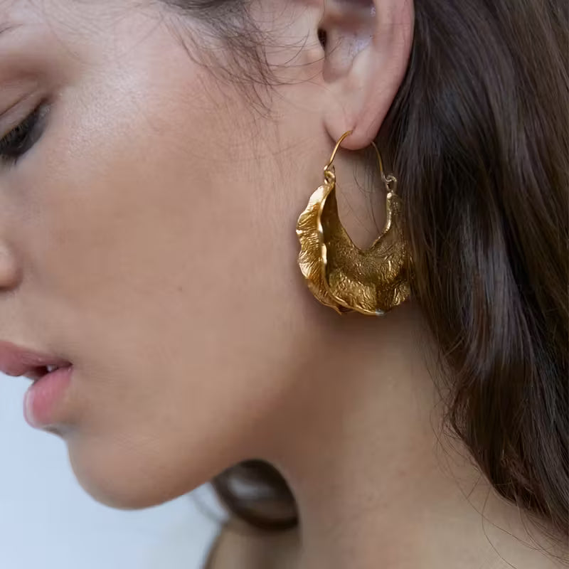 Golden Silvery Waterdrop Earrings