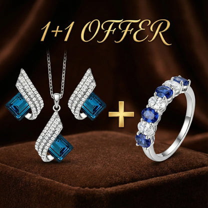 1+1 Offer: Brienne Solazure Jewelry Set + Oval Cut Opal Engagement Ring
