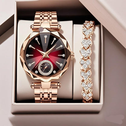 Timeless Elegant Womens Quartz Watch Diamond Sapphire Dial