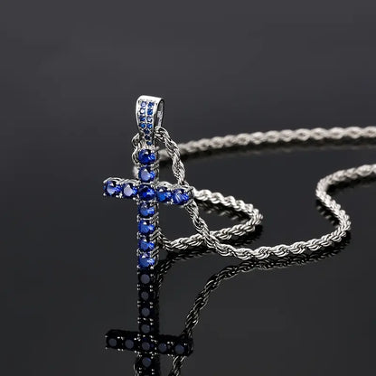 Iced Chics Hip Hop Cross Pendant Necklace