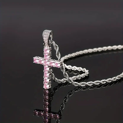 Iced Chics Hip Hop Cross Pendant Necklace