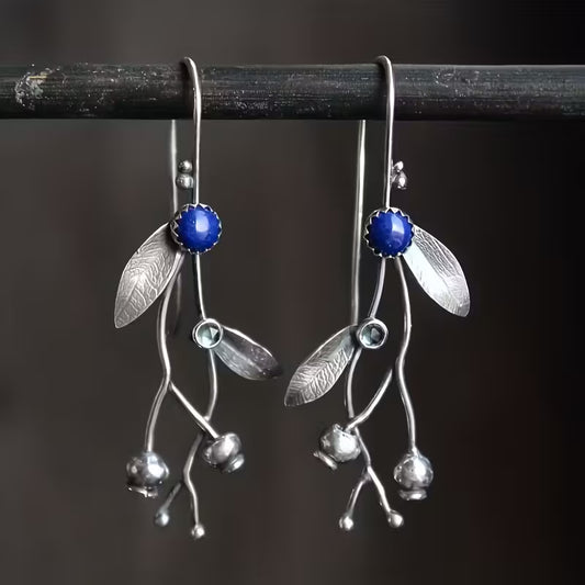 Moonlit Garden Sapphire Grace Drop Earrings