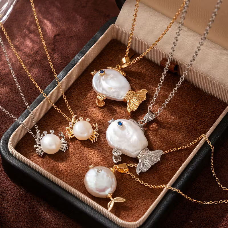 Pearlescent Ocean Reverie Pendant Necklace