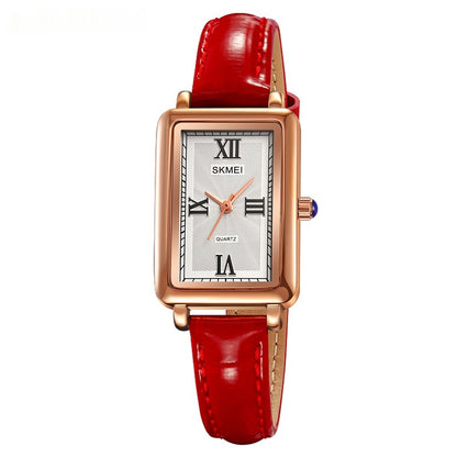 Elegant Rectangular Vintage Womens Quartz Watch Rose Gold