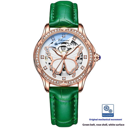 Butterfly Dial Diamond Embedded Watch For Women Automatic