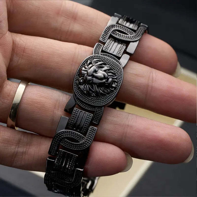 ゴールドプレーテッド ライオンフォレステッド ソブリンキングブレスレット