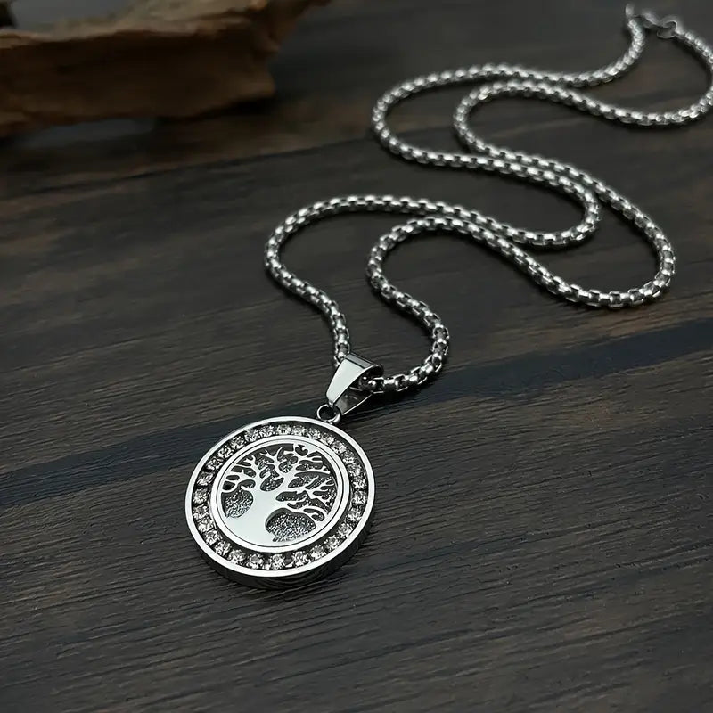 ラグジュアリーゴールド調ツリーオブライフネックレス ジルコニア