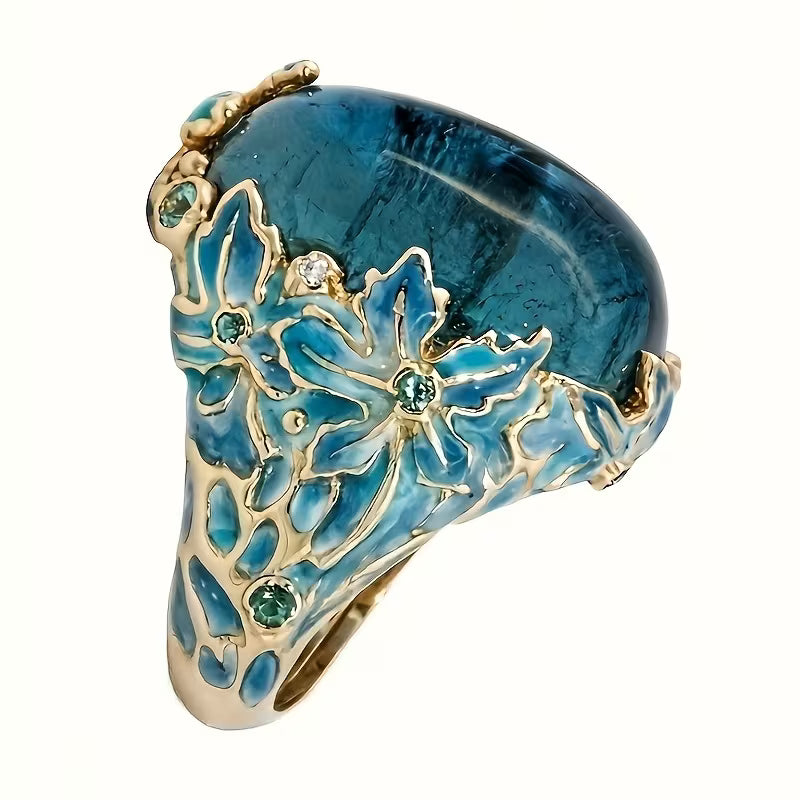 Azure Bloom Heirloom Ring