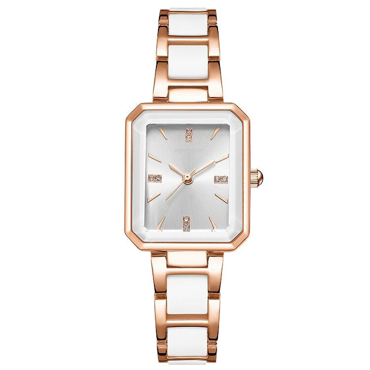 Sophisticated Ceramic Square Watch For Women Premium