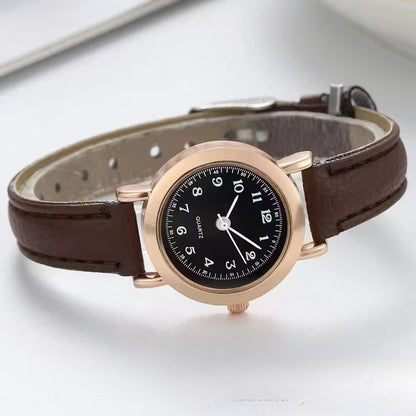 Timeless Korean Style Thin Strap Watch With Small Dial