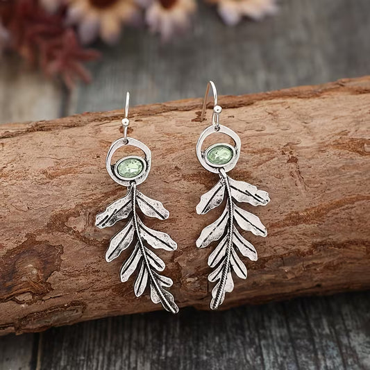 Willow Light Vintage Leaf Drop Earrings