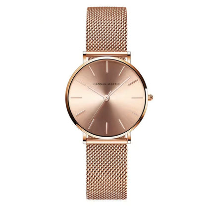 Elegant Rose Gold Wristwatch Featuring Quartz Movement