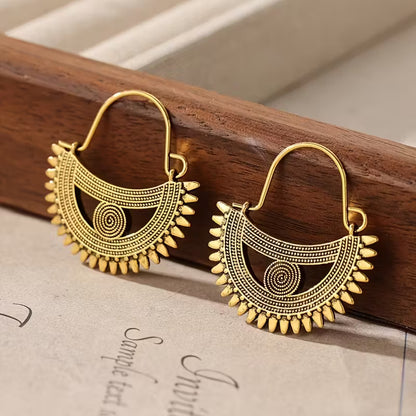 Golden Crescent Hoop Earrings