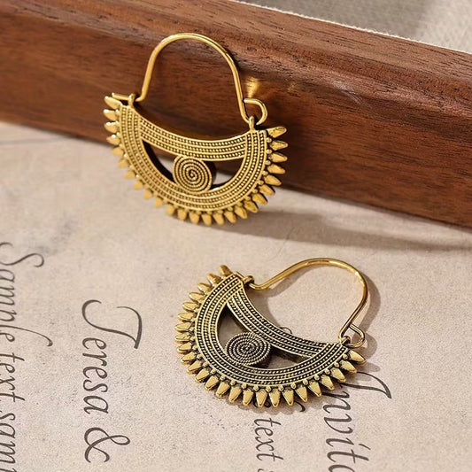 Golden Crescent Hoop Earrings