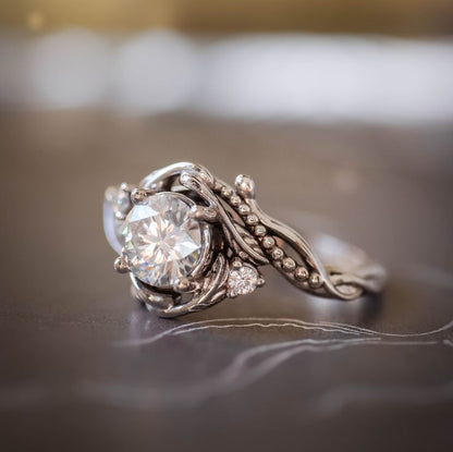 Elegant Silver Branch Zirconia Ring