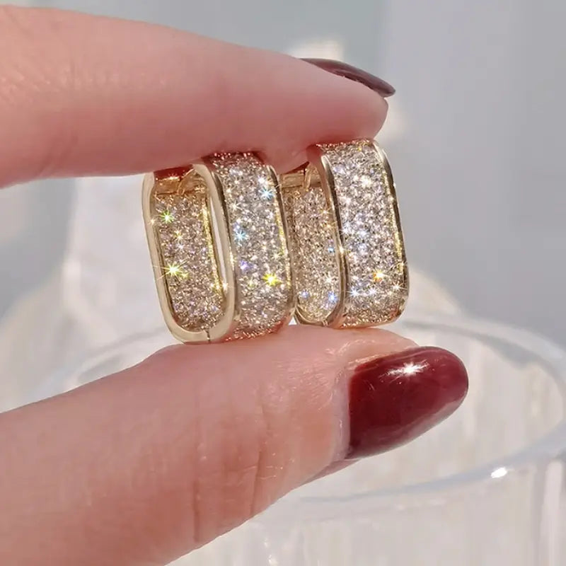 Luxury Crystal Hoop Earrings