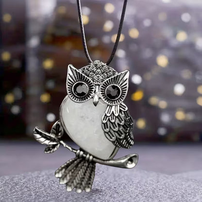 Midnight Owl Elegance Pendant