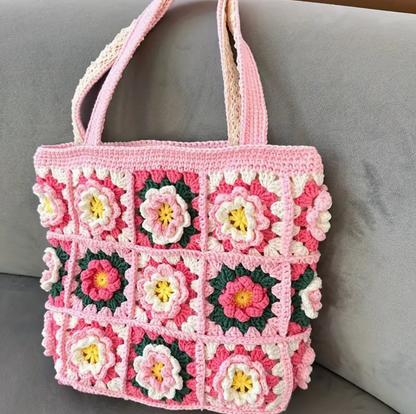 Flower Crochet Shoulder Bag