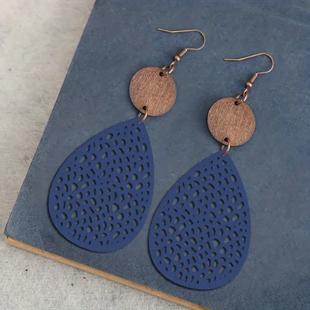 Vintage leather dangle earrings