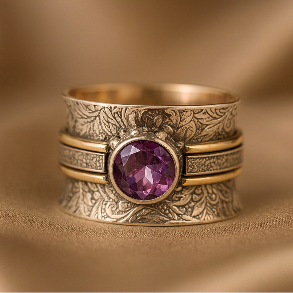 Boho křišťálový meditační prsten