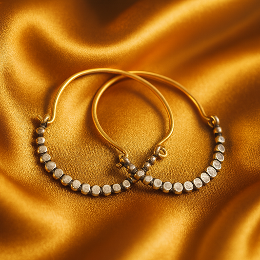 Boho stříbrné náušnice s kubickými prvky