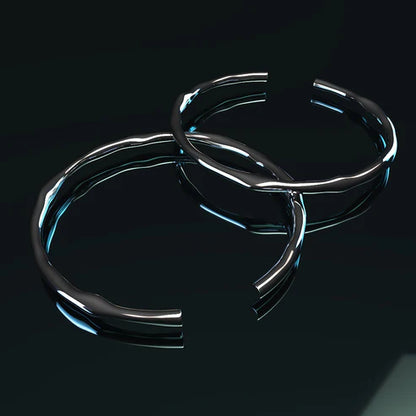 Silver bracelet, adjustable and irregular in shape