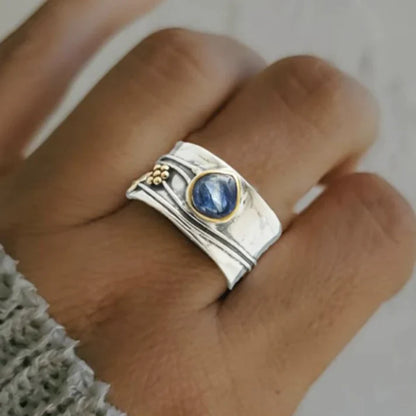Prsten Vintage Silver Blue Sapphire