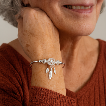 Silver Adjustable Dreamcatcher Bracelet