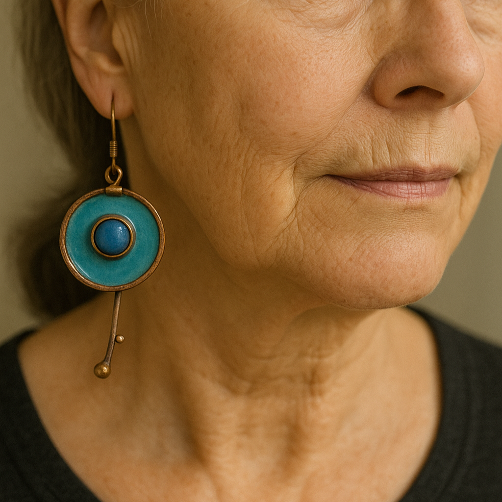 Vintage Hand-Painted Enamel Earrings