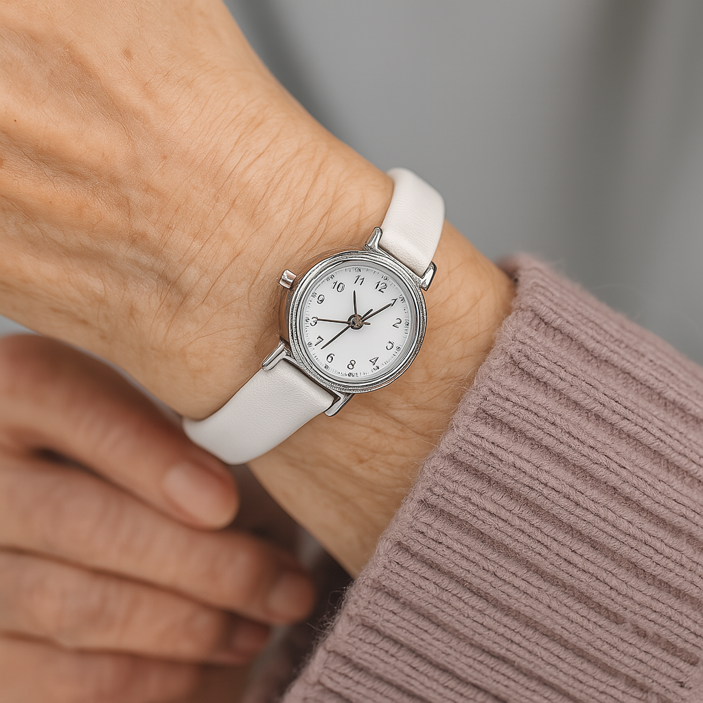 Luxurious Minimalist Dial Ladies Timepiece Silvertone