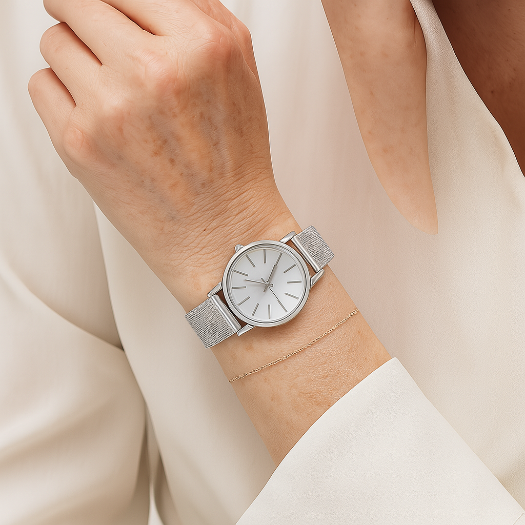 Elegant Silver Quartz Business Watch for Professionals