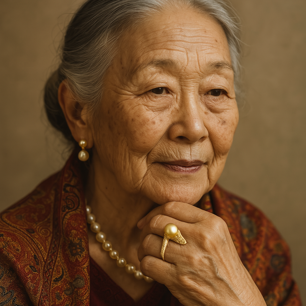 Golden Vintage Pearl Ring