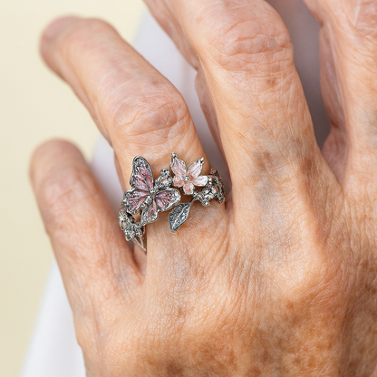 Fashion delicate gold color flower butterfly rings for women party accessories gifts custom jewelry